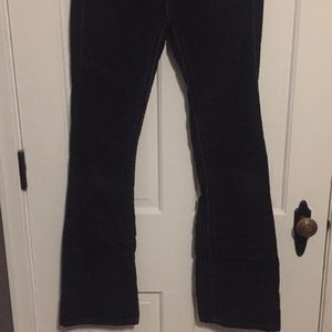 Low rise black corduroy jeans